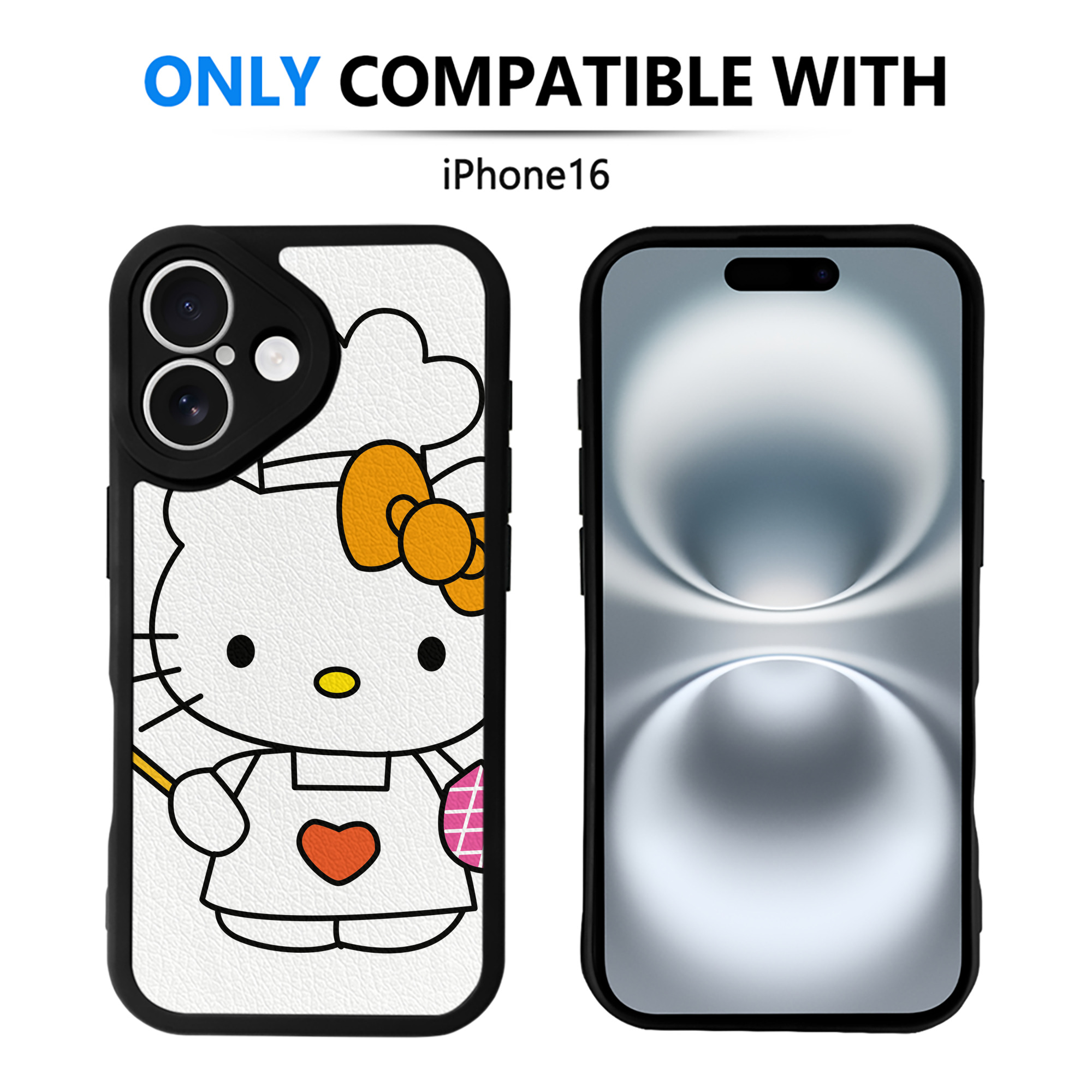 （画像用） Hello Kitty ハローキティ 【iPhone 16シリーズ対応】シリコンスマホケース（レザー調） 材質：シリコン